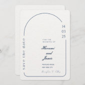 ベージュミニマル結婚式招待状 – アーチデザイン 招待状 (正面/裏面)