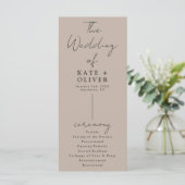 ベージュミニマル結婚式 プログラム (スタンド正面)