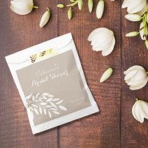 ベージュミニマル緑ブライダルシャワー