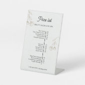 ベージュミニマル美しいサロン価格表 台座サイン (正面)