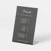 ベージュミニマル美しいサロン価格表 台座サイン (正面)