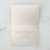 ベージュミニマル金ゴールドミニマリスト結婚ブランチ サンキューカード (内部)