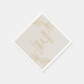 ベージュミニマル金ゴールドミニマリスト結婚ブランチ スタンダードカクテルナプキン (角)
