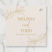 ベージュミニマル金ゴールドミニマリスト結婚ブランチ フェイバータグ (裏面)