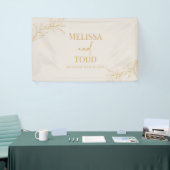 ベージュミニマル金ゴールドミニマリスト結婚ブランチ 横断幕 (トレードショー)