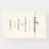 ベージュミニマル・ミオダン結婚の歓迎 横断幕 (横)