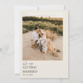 ベージュミニマルBohoニュートラル写真結婚ズ 招待状 (裏面)