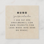 ベージュムーンサイクル星占いリーディングスピリチュアル砂 スクエア名刺 (裏面)