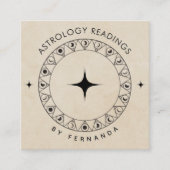 ベージュムーンサイクル星占いリーディングスピリチュアル砂 スクエア名刺 (正面)