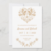 ベージュメキシコ音美ハート 案内状 (正面)