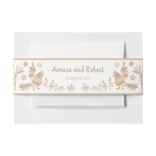 ベージュメキシコ音美 招待状ベリーバンド (正面例)