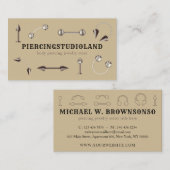 ベージュメタルジュエリーアーティスト体ピアシング 名刺 (正面/裏面)