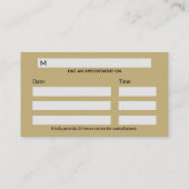 ベージュメディカルボウルスネーク衛生金ゴールドカドゥセウス 予約カード (裏面)