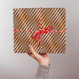 ベージュモイストライプレ抽象芸術 – 光学錯覚 ラッピングペーパー