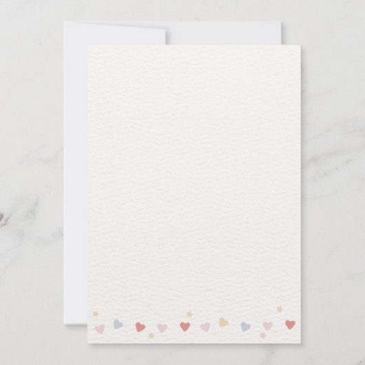 ベージュモダンかわいい虹のベビースシャワー 招待状 (裏面)