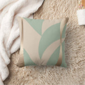 ベージュモダンとソフトグリーンの金ゴールドアクセント クッション (ブランケット)