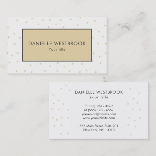 ベージュモダンとホワイトスターのパターン 名刺