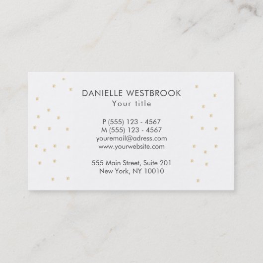 ベージュモダンとホワイトスターのパターン 名刺 (裏面)