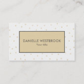 ベージュモダンとホワイトスターのパターン 名刺 (正面)