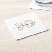 ベージュモダンとワインモノグラム スクエアペーパーコースター (アングル)