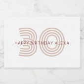 ベージュモダンとワインモノグラム スパークリングワインラベル (シングルラベル)