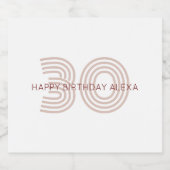 ベージュモダンとワインモノグラム ビールラベル (シングルラベル)