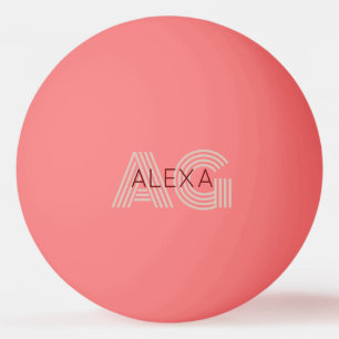 ベージュモダンとワインモノグラム 卓球ボール