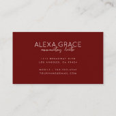 ベージュモダンとワインモノグラム 名刺 (裏面)