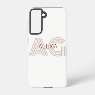 ベージュモダンとワインモノグラム SAMSUNG GALAXY S21ケース