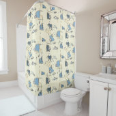 ベージュモダンの背景を持つシャワーカーテン シャワーカーテン (インサイチュ)