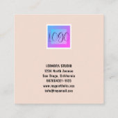 ベージュモダンアイボリースクエアビジネスカード スクエア名刺 (裏面)