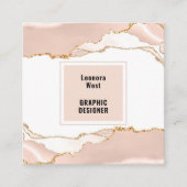 ベージュモダンアイボリースクエアビジネスカード スクエア名刺 (正面)