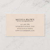 ベージュモダンウォーターエレガントカラーモノグラム 名刺 (裏面)