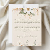 ベージュモダンウォーターフローラ結婚ズ サンキューカード