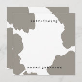 ベージュモダンウォーターベビー発表 招待状 (正面/裏面)