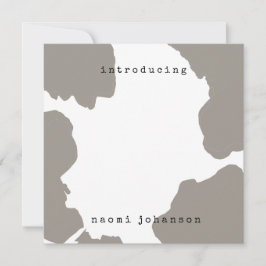 ベージュモダンウォーターベビー発表 招待状