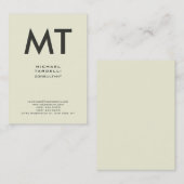 ベージュモダンカラートレンディー垂直モノグラはっきりしたム 名刺 (正面/裏面)
