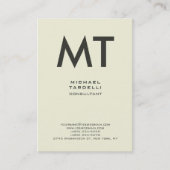 ベージュモダンカラートレンディー垂直モノグラはっきりしたム 名刺 (正面)