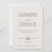 ベージュモダンクリーム結婚式招待状 招待状 (正面)