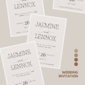 ベージュモダンクリーム結婚式招待状 招待状