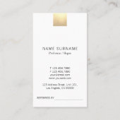 ベージュモダングラデーション金ゴールドを垂直参照 名刺 (裏面)