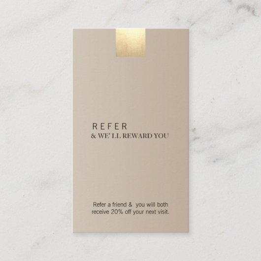 ベージュモダングラデーション金ゴールドを垂直参照 名刺 (正面)