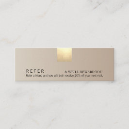 ベージュモダングラデーション金ゴールドアクセントの参照 スキニー名刺