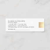 ベージュモダングラデーション金ゴールドアクセントの参照 スキニー名刺 (裏面)