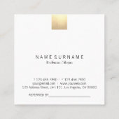 ベージュモダングラデーション金ゴールドアクセントの参照 スクエア名刺 (裏面)