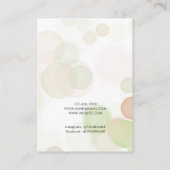 ベージュモダングリーンバブル表示カード 名刺 (裏面)