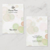 ベージュモダングリーンバブル表示カード 名刺 (正面/裏面)