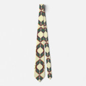 ベージュモダンサイケデリック曼荼羅の模様 ネクタイ (正面)