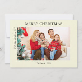 ベージュモダンシンプルフォトクリスマスホリデーカード シーズンカード