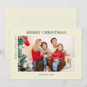 ベージュモダンシンプルフォトクリスマスホリデーカード シーズンカード (正面/裏面)